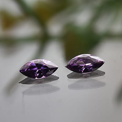Simulated Amethyst Color Diamond Set of 2 (Mrq 6x3 mm) 0.40 ctw Loose Gemstone