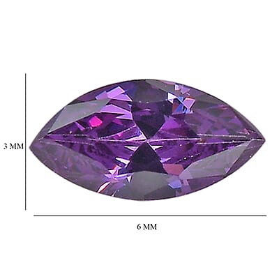 Simulated Amethyst Color Diamond Set of 2 (Mrq 6x3 mm) 0.40 ctw Loose Gemstone