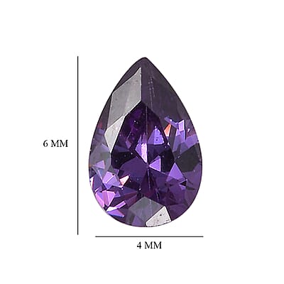 Simulated Amethyst Color Diamond Set of 2 (Pear 6x4 mm) 1.18 ctw Loose Gemstone
