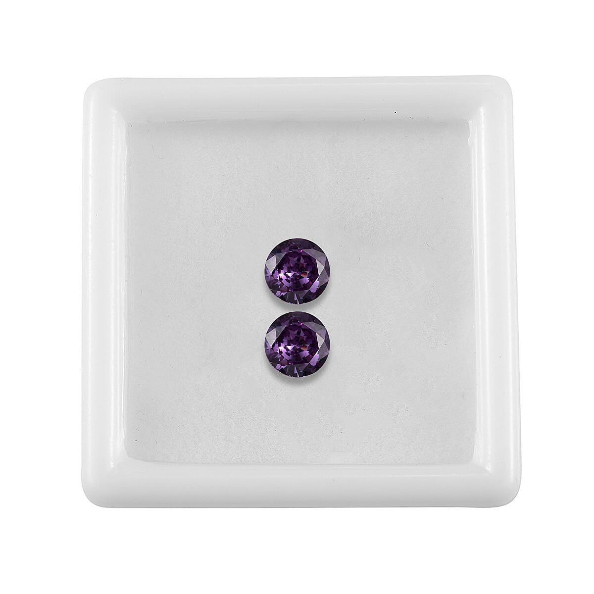 Simulated Amethyst Color Diamond Set of 2 (Rnd 6 mm) 2.62 ctw Loose Gemstone