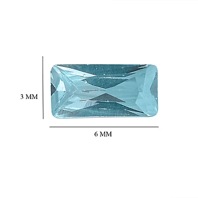 Simulated Aqua Diamond Set of 2 (Bgt 6x3 mm) 1.10 ctw Loose Gemstone