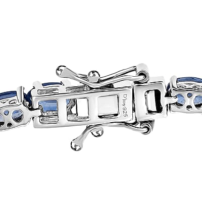 D'Joy Nilamani 15.30 ctw Tennis Bracelet in Rhodium Over Sterling Silv (7.25 In) 