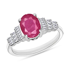 Luxoro Premium Mozambique Ruby and G-H SI Diamond 1.73 ctw Ring in 14K White Gold (Size 10.0)