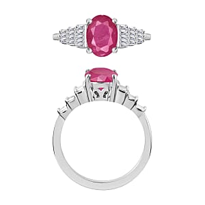 Luxoro Premium Mozambique Ruby and G-H SI Diamond 1.73 ctw Ring in 14K White Gold (Size 10.0) (Del. in 10-12 Days)