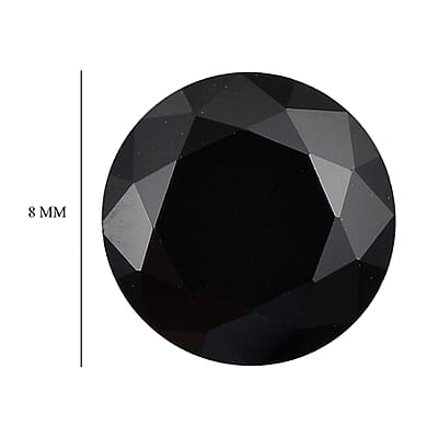 Simulated Black Diamond (Rnd 8 mm) 3.29 ctw Loose Gemstone