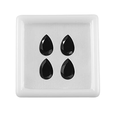 AA Black Onyx Set of 4 (Pear 9x6 mm) 4.37 ctw Loose Gemstone