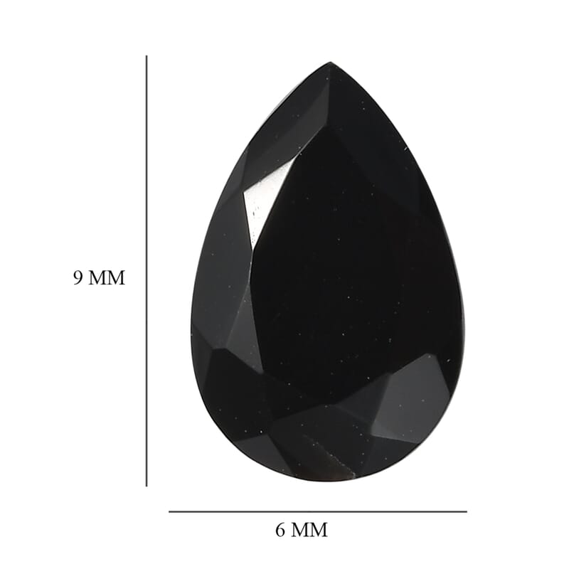 AA Black Onyx Set of 4 (Pear 9x6 mm) 4.37 ctw Loose Gemstone