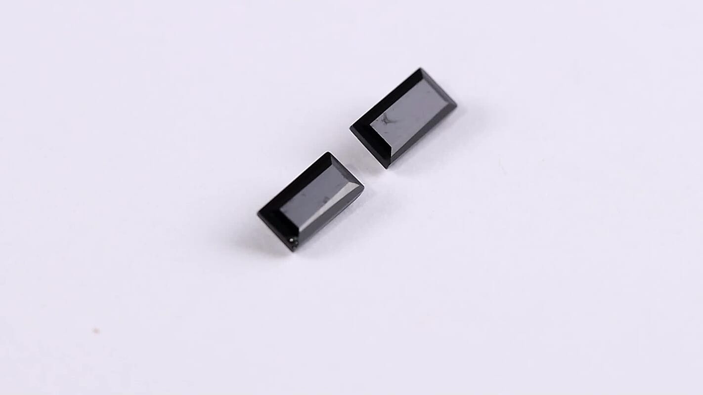 Thai Black Spinel Set of 2 (Bgt 6x3 mm) 0.93 ctw Loose Gemstone