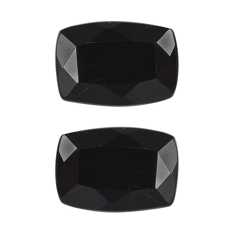 Thai Black Spinel Set of 2 (Cush 7x5 mm) 1.50 ctw Loose Gemstone