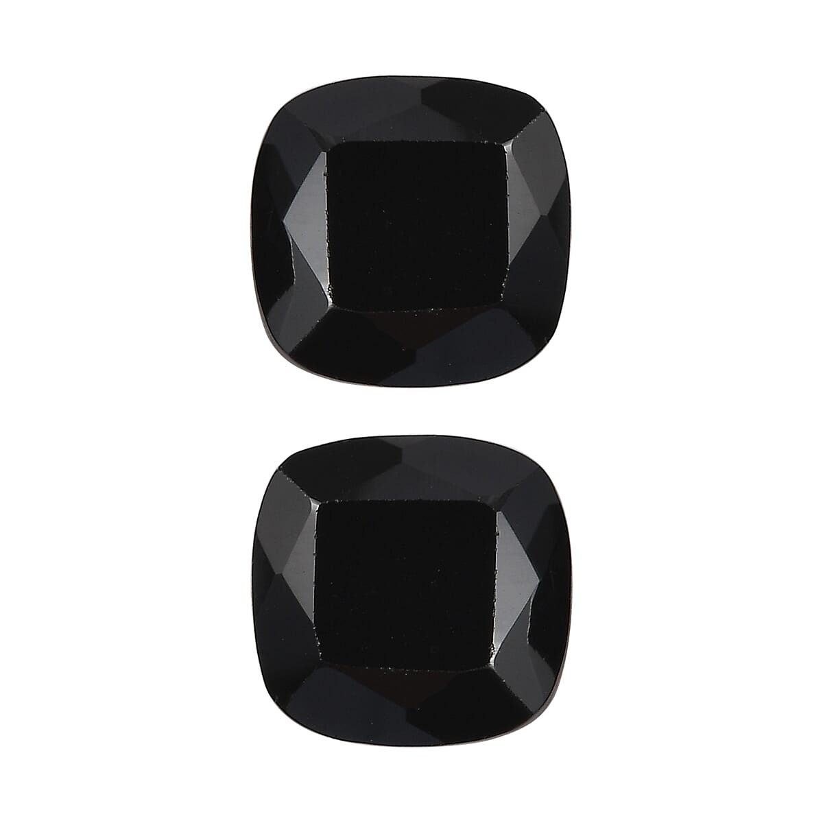 Thai Black Spinel Set of 2 (Cush 7x7 mm) 3.68 ctw Loose Gemstone