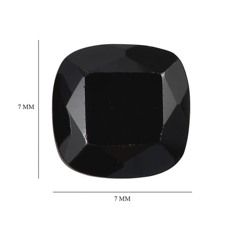 Thai Black Spinel Set of 2 (Cush 7x7 mm) 3.68 ctw Loose Gemstone