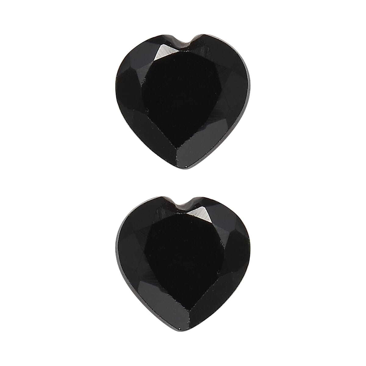 Thai Black Spinel Set of 2 (Hrt 5 mm) 0.99 ctw Loose Gemstone
