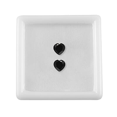 Thai Black Spinel Set of 2 (Hrt 5 mm) 0.99 ctw Loose Gemstone