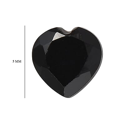 Thai Black Spinel Set of 2 (Hrt 5 mm) 0.99 ctw Loose Gemstone