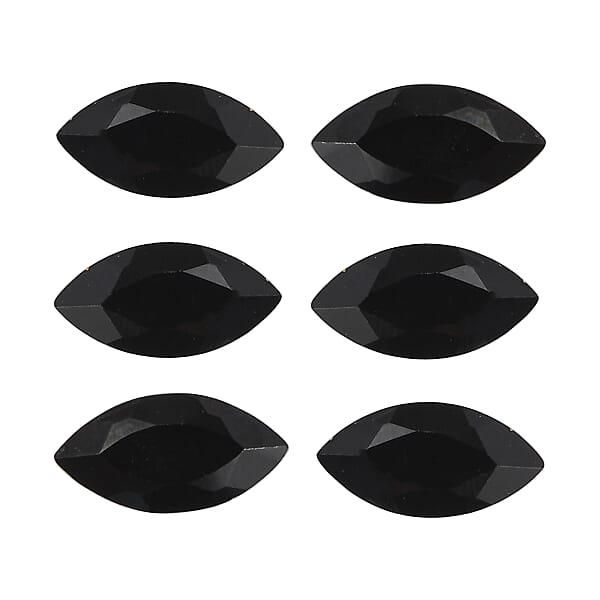 Thai Black Spinel Set of 6 (Mrq 6x3 mm) 1.88 ctw Loose Gemstone