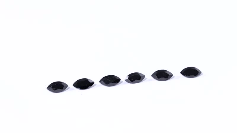 Thai Black Spinel Set of 6 (Mrq 6x3 mm) 1.88 ctw Loose Gemstone