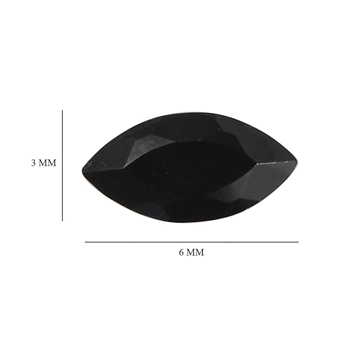 Thai Black Spinel Set of 6 (Mrq 6x3 mm) 1.88 ctw Loose Gemstone