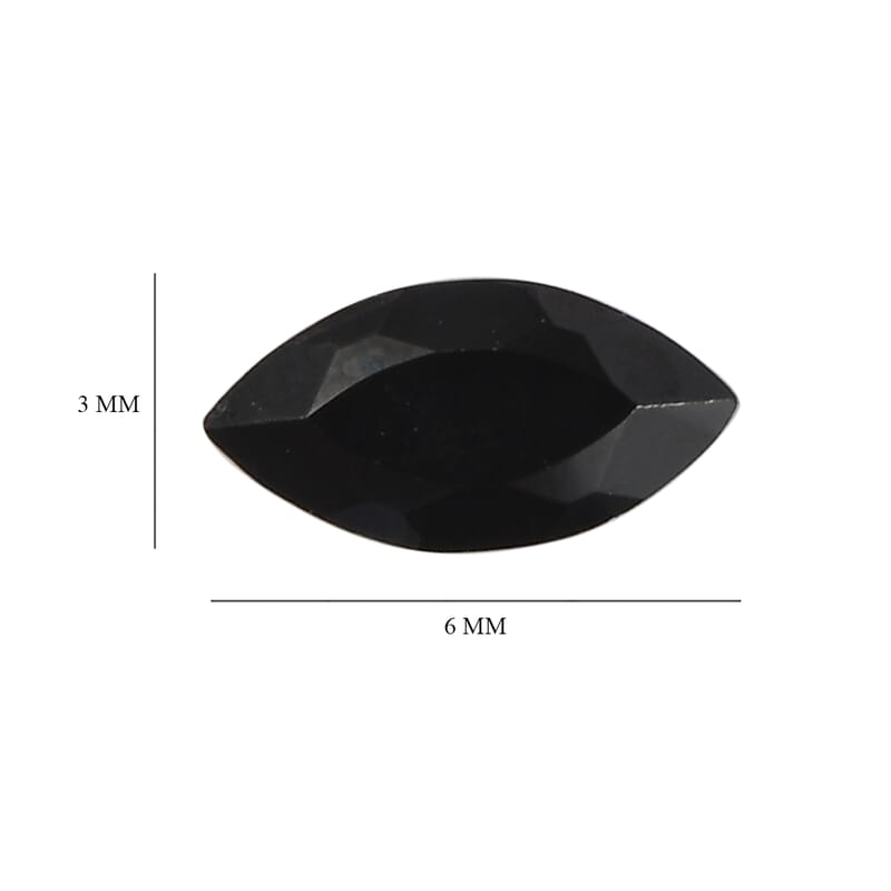 Thai Black Spinel Set of 6 (Mrq 6x3 mm) 1.88 ctw Loose Gemstone