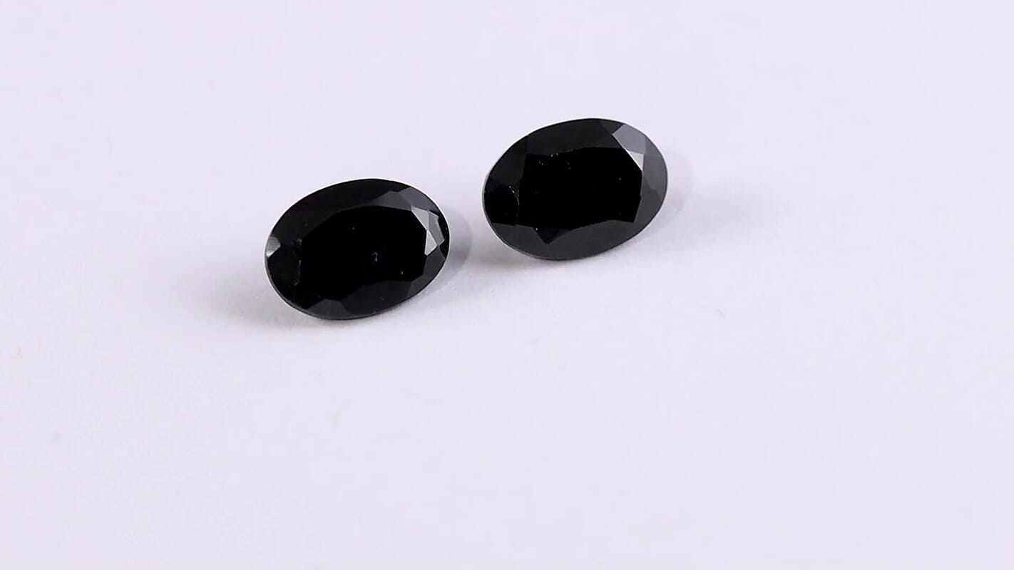 Thai Black Spinel Set of 2 (Ovl 7x5 mm) 1.46 ctw Loose Gemstone