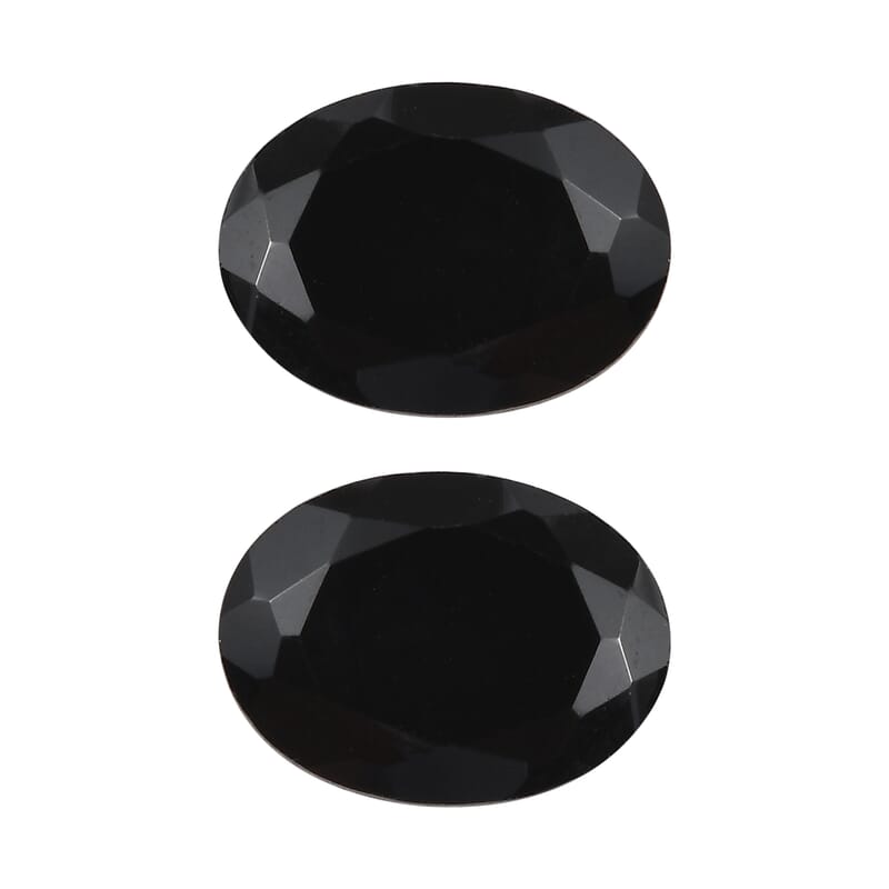 Thai Black Spinel Set of 2 (Ovl 8x6 mm) 2.66 ctw Loose Gemstone