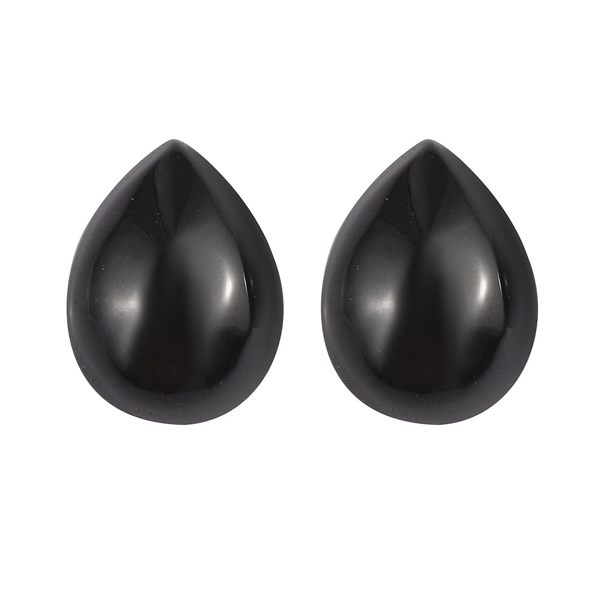 Thai Black Spinel Set of 2 (Pear 8x6 mm) 3.28 ctw Loose Gemstone