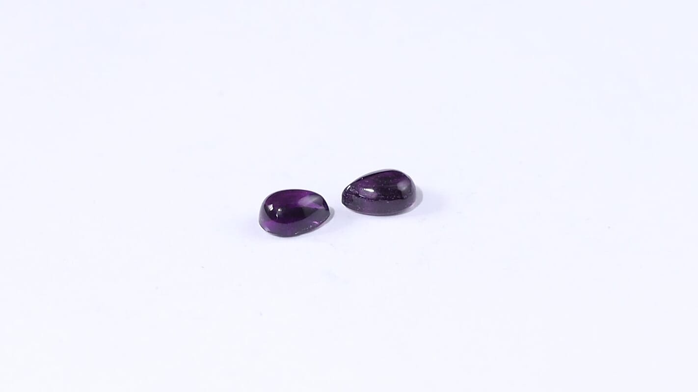 Thai Black Spinel Set of 2 (Pear 8x6 mm) 3.28 ctw Loose Gemstone