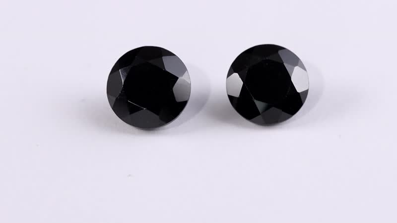 Thai Black Spinel Set of 2 (Rnd 8 mm) 4.14 ctw Loose Gemstone