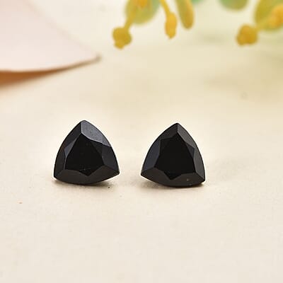Thai Black Spinel Set of 2 (Rnd 7 mm) 2.59 ctw Loose Gemstone
