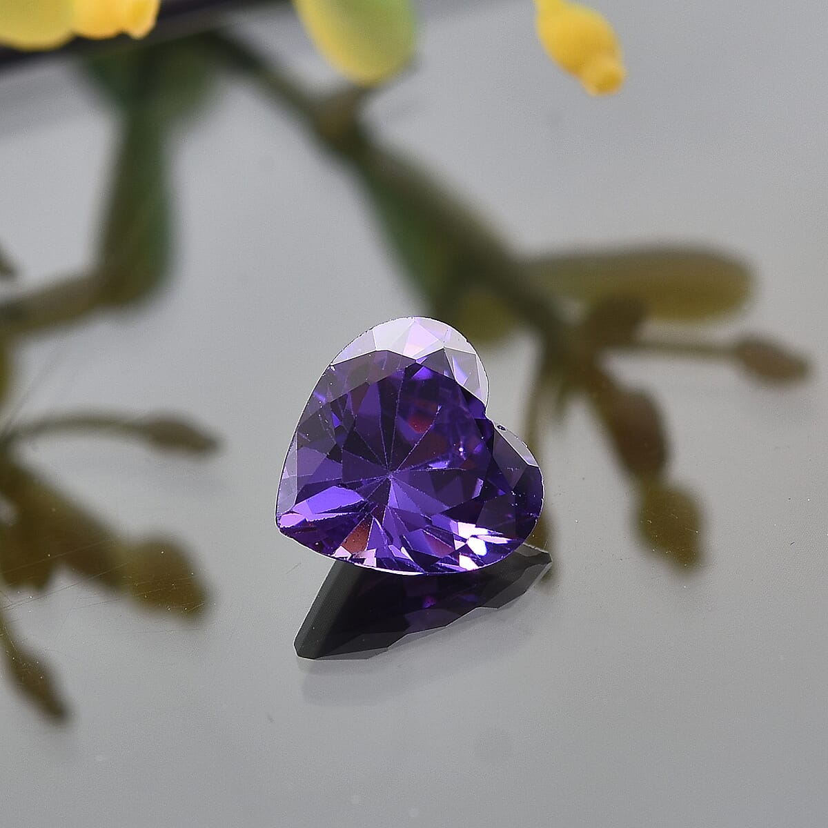 Simulated Blue Diamond (Hrt 8 mm) Loose Gemstone 2.91 ctw Loose Gemstone image number 1