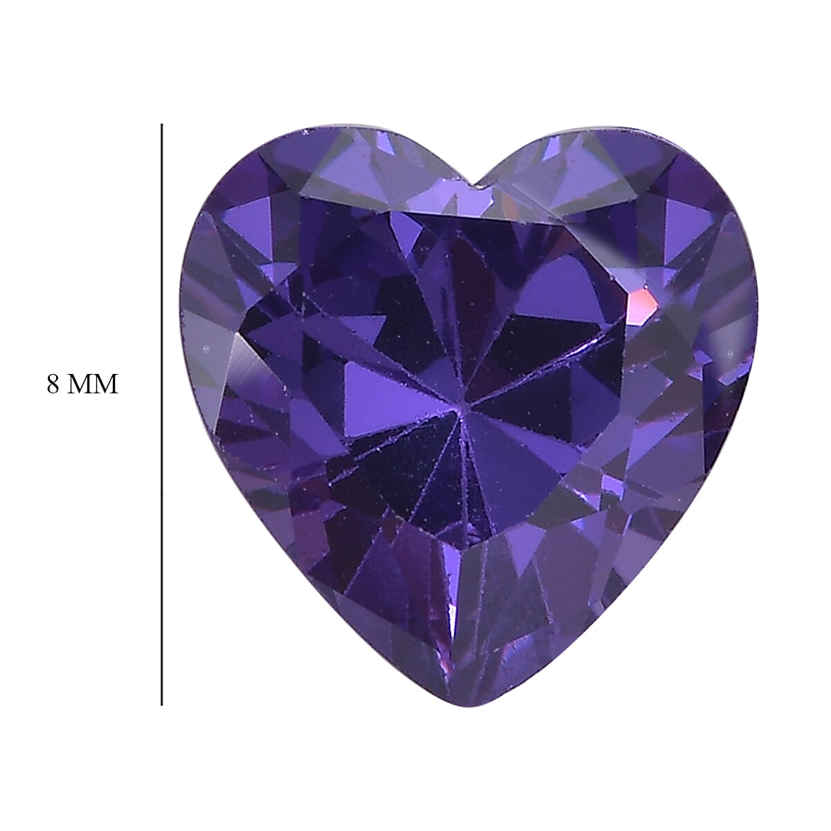 Simulated Blue Diamond (Hrt 8 mm) Loose Gemstone 2.91 ctw Loose Gemstone image number 4