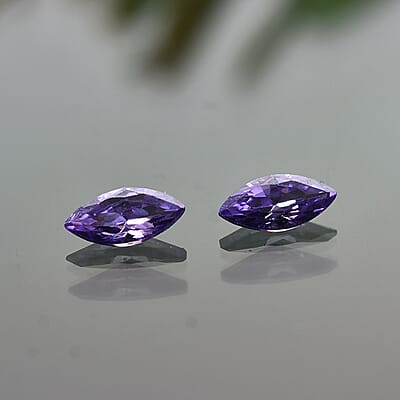 Simulated Blue Diamond Set of 2 (Mrq 5x2.5 mm) 0.39 ctw Loose Gemstone