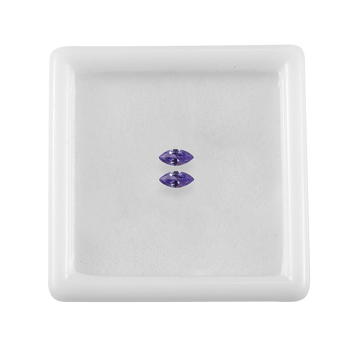Simulated Blue Diamond Set of 2 (Mrq 5x2.5 mm) 0.39 ctw Loose Gemstone