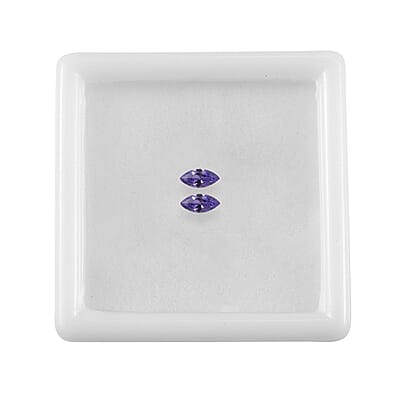 Simulated Blue Diamond Set of 2 (Mrq 5x2.5 mm) 0.39 ctw Loose Gemstone