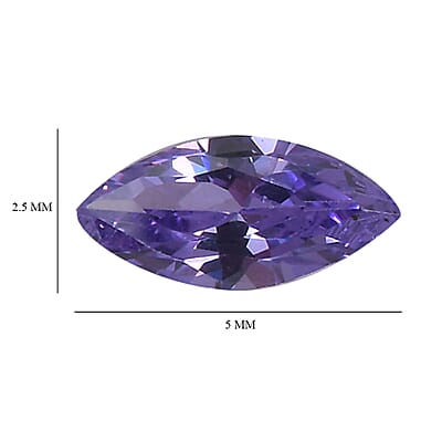 Simulated Blue Diamond Set of 2 (Mrq 5x2.5 mm) 0.39 ctw Loose Gemstone