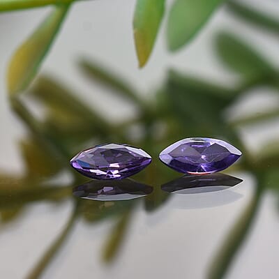 Simulated Blue Diamond Set of 2 (Mrq 6x3 mm) 0.64 ctw Loose Gemstone