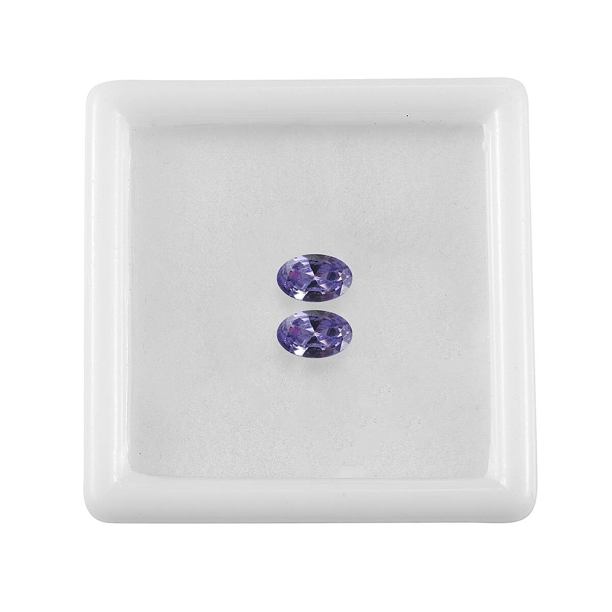 Simulated Blue Diamond Set of 2 (Ovl 6x4 mm) 1.24 ctw Loose Gemstone
