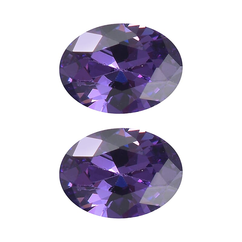 Simulated Blue Diamond Set of 2 (Ovl 7x5 mm) 2.40 ctw Loose Gemstone