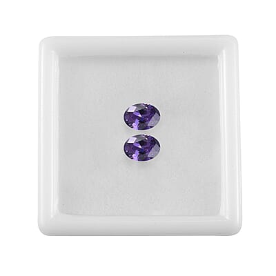 Simulated Blue Diamond Set of 2 (Ovl 7x5 mm) 2.40 ctw Loose Gemstone
