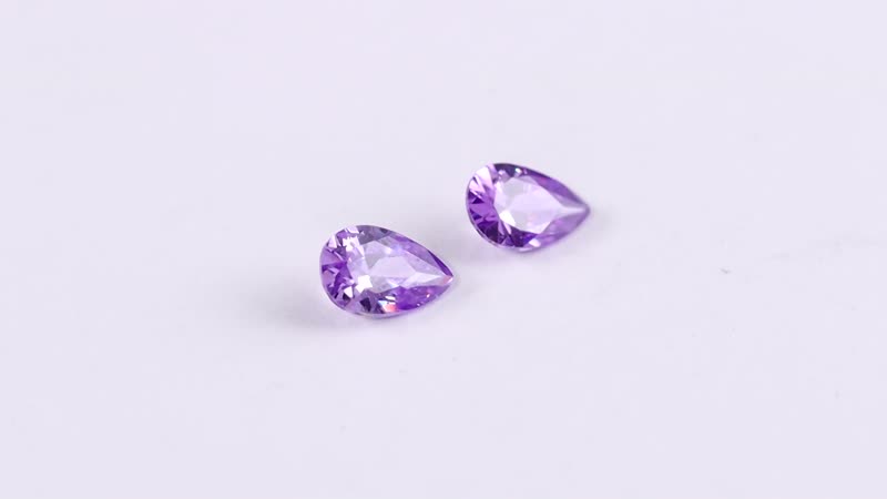 Simulated Blue Diamond Set of 2 (Pear 6x4 mm) 1.17 ctw Loose Gemstone