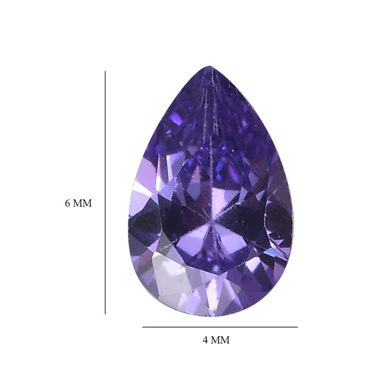 Simulated Blue Diamond Set of 2 (Pear 6x4 mm) 1.17 ctw Loose Gemstone