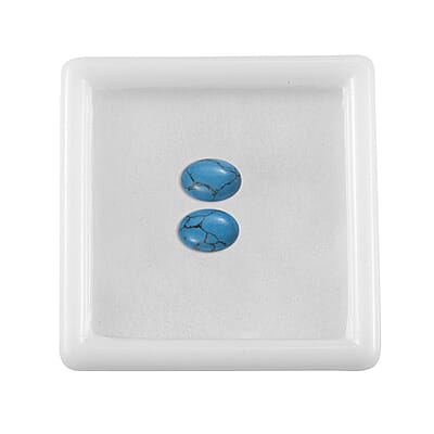 Blue Howlite Set of 2 (Ovl 7x5 mm) 1.18 ctw Loose Gemstone