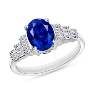 Rhapsody AAAA Ceylon Blue Sapphire and E-F VS2 Diamond 1.53 ctw Ring in 950 Platinum (Size 10.0) 5 Grams