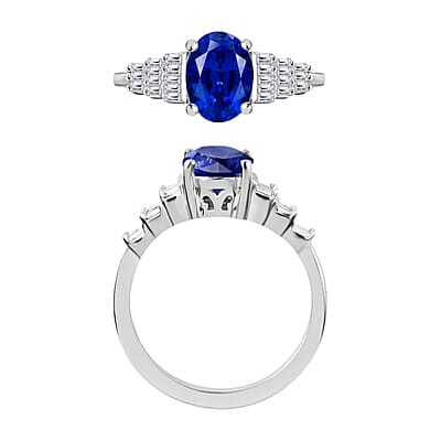 Rhapsody AAAA Ceylon Blue Sapphire and E-F VS2 Diamond 1.53 ctw Ring in 950 Platinum (Size 10.0) 6 Grams