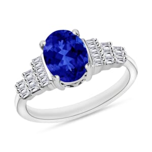 Rhapsody AAAA Tanzanite and E-F VS2 Diamond 1.48 ctw Ring in 950 Platinum (Size 10.0) 5 Grams