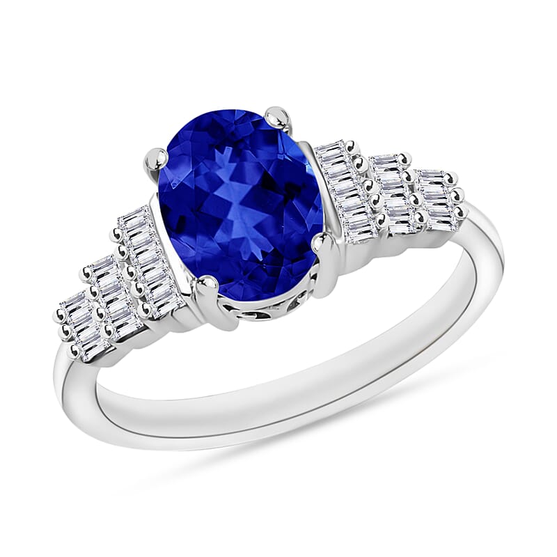 Rhapsody AAAA Tanzanite and E-F VS2 Diamond 1.48 ctw Ring in 950 Platinum (Size 10.0) 6 Grams