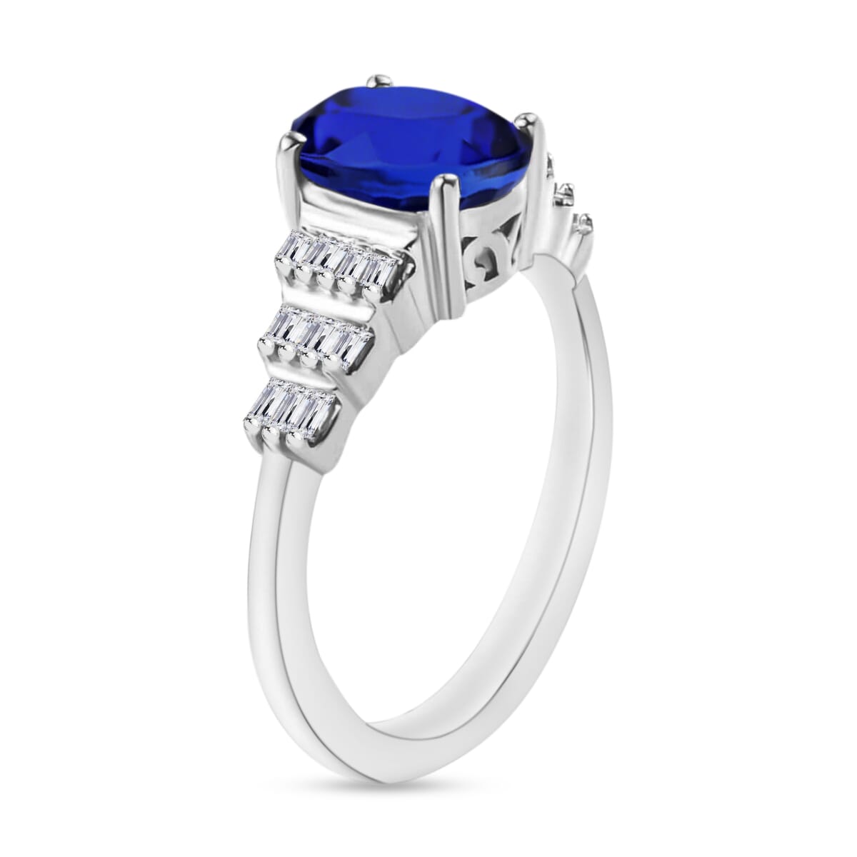 Rhapsody AAAA Tanzanite and E-F VS2 Diamond 1.48 ctw Ring in 950 Platinum (Size 10.0) 5 Grams image number 2