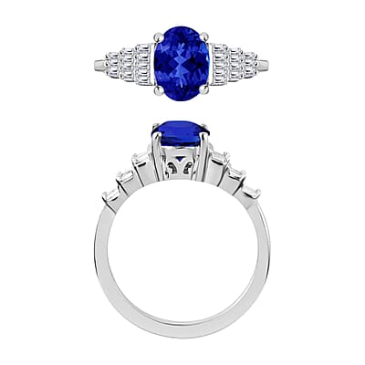 Rhapsody AAAA Tanzanite and E-F VS2 Diamond 1.48 ctw Ring in 950 Platinum (Size 10.0) 6 Grams