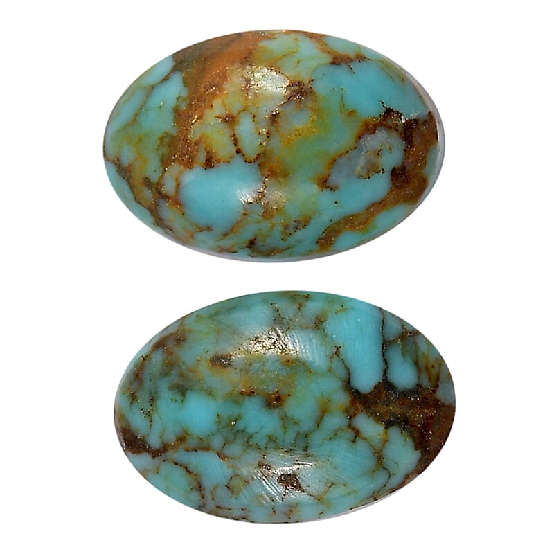Blue Moon Turquoise Set of 2 (Ovl 6x4 mm) 0.83 ctw Loose Gemstone