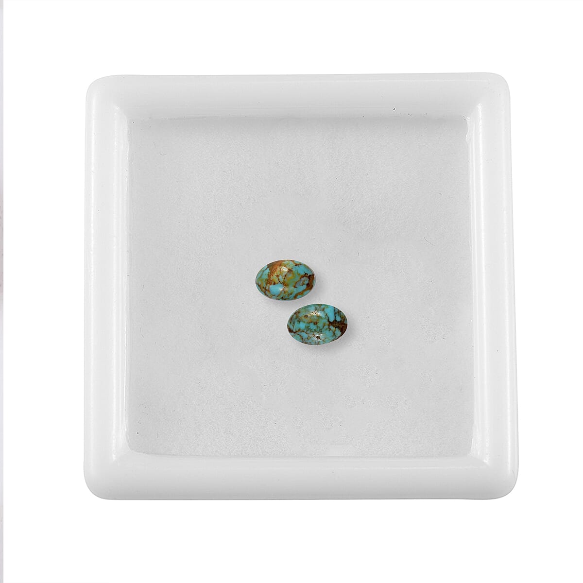 Blue Moon Turquoise Set of 2 (Ovl 6x4 mm) 0.83 ctw Loose Gemstone