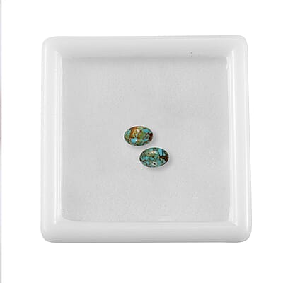 Blue Moon Turquoise Set of 2 (Ovl 6x4 mm) 0.83 ctw Loose Gemstone